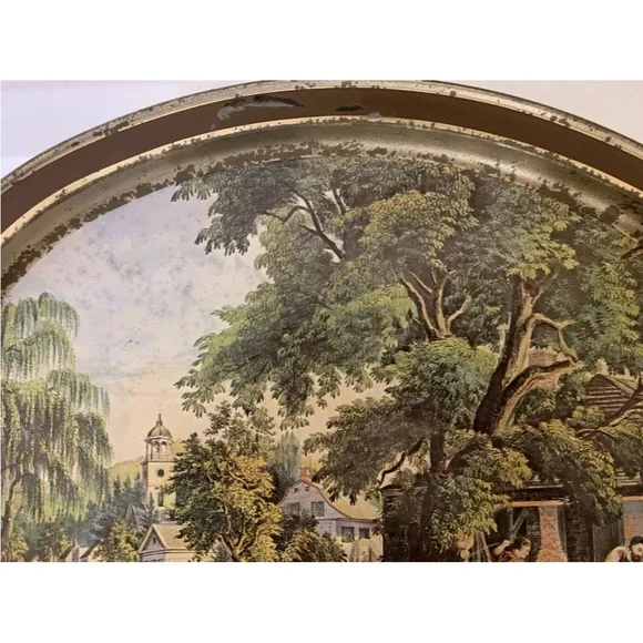 Vintage Sunshine biscuits‎ the blacksmith oval advertising Tray sleepy hollow